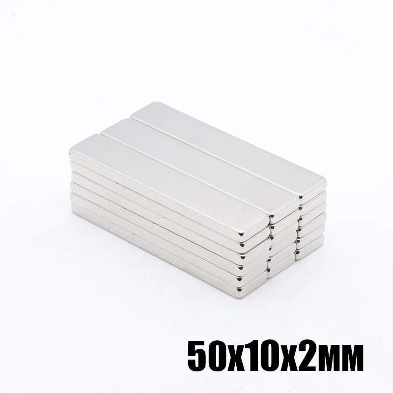 20 шт 50x10x2 мм блок магнит 50*10*2 мм N35 Сильный квадратный NdFeB редкоземельные магниты неодимовые магниты 50 мм x 10 мм x 2 мм