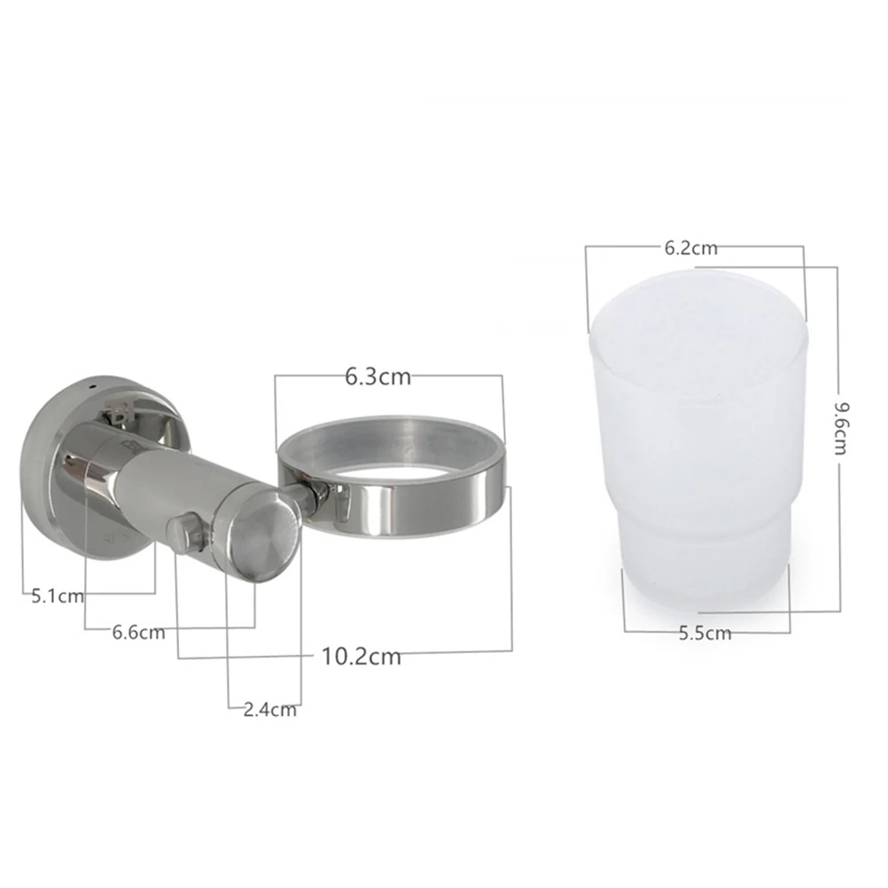 1pc Cup Holder Stainless Steel Round Wall Mounted Cup Organizer Cup Rack Toothbrush Cup Holder for Bathroom Toilet Home