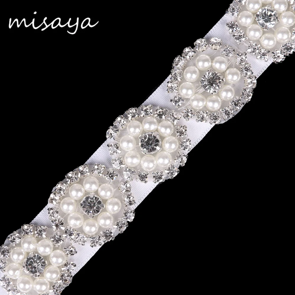 Misaya DIY Кристалл кружевной пояс искусственный жемчуг стразы ручной работы украшения для свадебного платья свадебный пояс кружевная лента