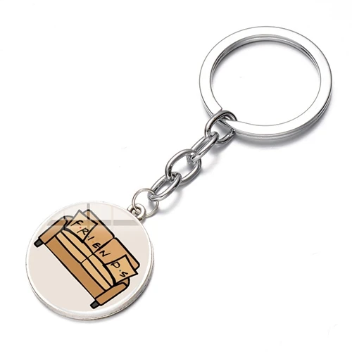 Style 18 SONGDA Friends TV Show Keychain Classic Scene Central Perk Logo Glass Gem Key Ring Bag Charm Key Chain for Good Friends Trinkets - Цвет: Style 18