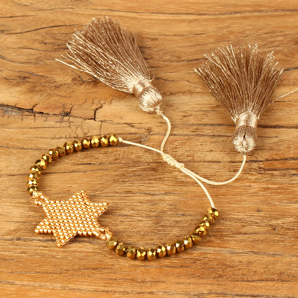 Shinus 10 шт./лот MIYUKI браслет для женщин pulseras Mujer ювелирные изделия Bileklik звезда пара браслеты лето ручной работы богемные