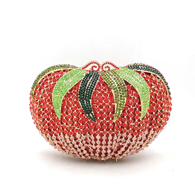 Color 1 red Свадебная обувь для невесты Женская Вечеринка сумка Роскошные туфли-лодочки на платформе, растительное помидор, фруктов клубника клатчи карета-тыква сумочки со стразами - Цвет: Color 1 red
