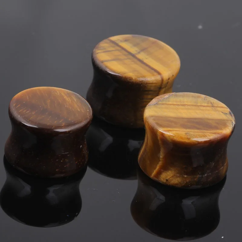 Ушные туннели Tiger Eye с заглушками каменные беруши седлом плоские 5-16 мм 42 шт. Для