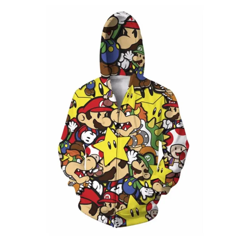 3D толстовки с капюшоном на молнии Cloudstyle 2020 мужские и женские мультяшным принтом