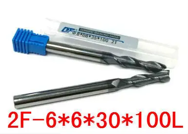 2F 6*6*30*100 2 флейты длинная твердосплавная Концевая фреза токарный станок с ЧПУ для
