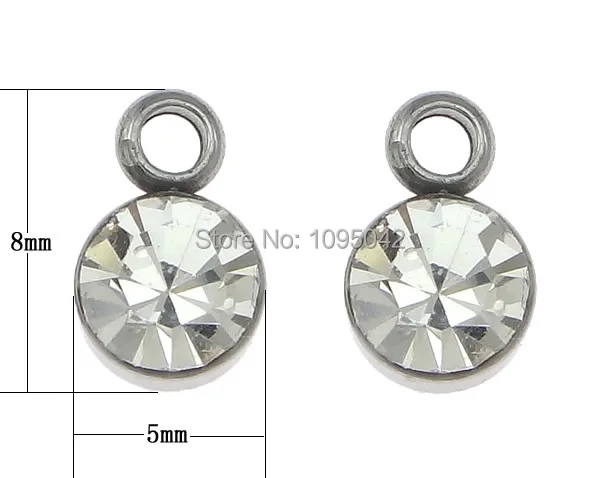 Free shipping!!!Stainless Steel Jewelry Pendants innovative 303 Stainless with rhinestone oril color 5x8x4mm | Украшения и