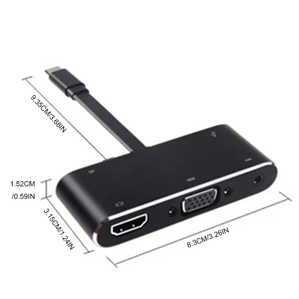 5 в 1 Тип C вход аудио/видео кабель к HDMI/VGA/USB 3 0/Аудио/USB C/PD порт зарядки адаптер