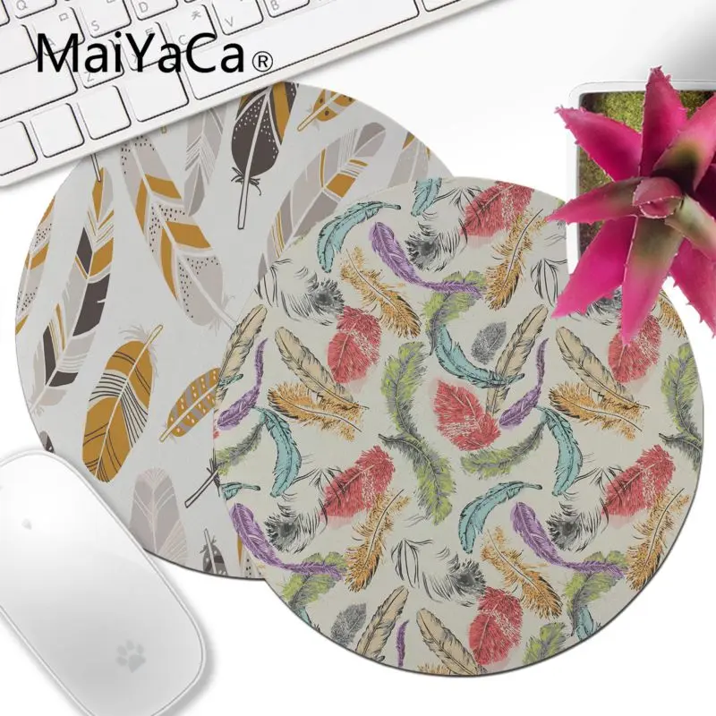 MaiYaCa перо Винтаж лес офис мыши игры мягкий круглый коврик для мышки с аниме