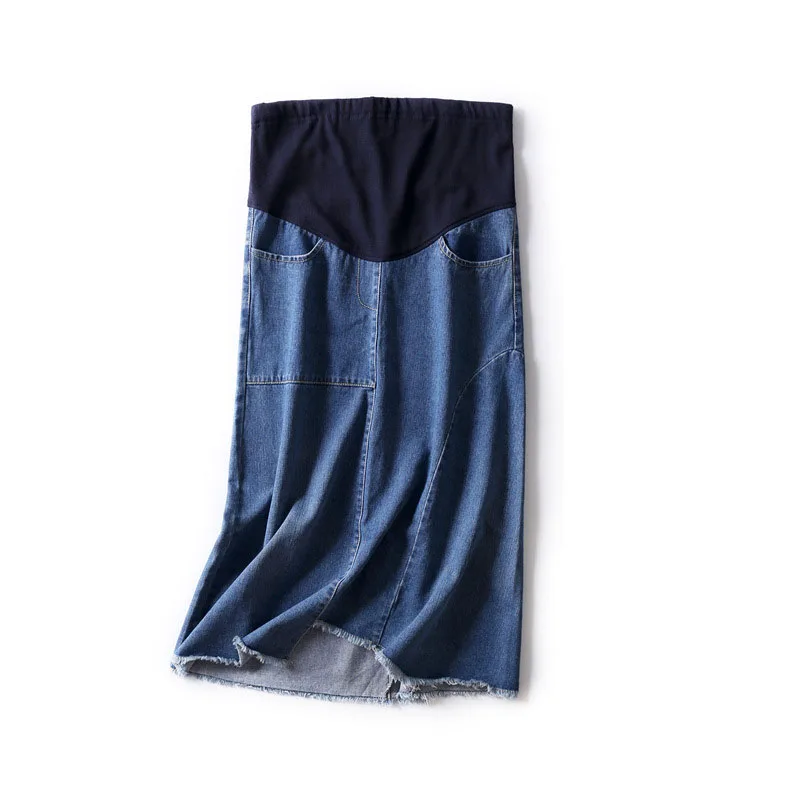 BONJEAN New Autumn Maternity Stomach Lift Skirts Long Loose Pregnant Women Denim Skirt Casual Mate For | Мать и ребенок
