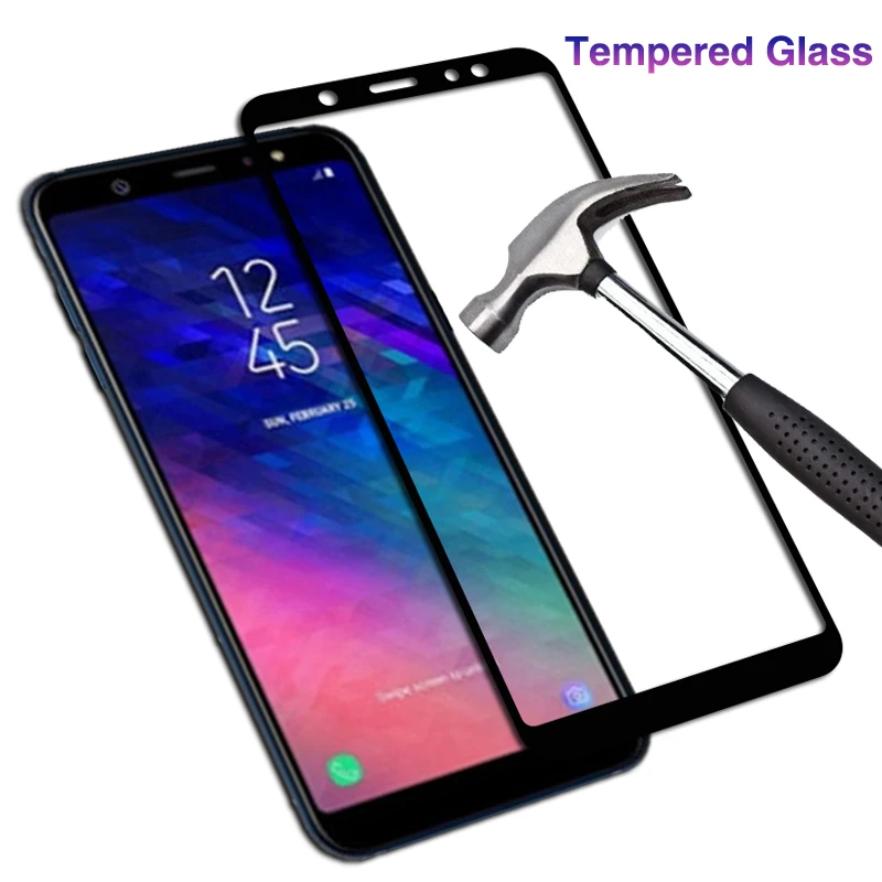 9D клеевое Защитное стекло для samsung galaxy a6 plus 2018 6a a 6 a6plus a62018 tremp закаленное защиты