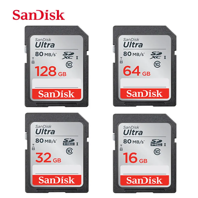 Sd-карта SanDisk 170 МБ для камеры 80 Мб 128 Гб 64 ГБ 32 ГБ 16 ГБ, карта памяти U3 U1 4 K, флеш-карта для камеры, флеш-карта SDXC SDHC