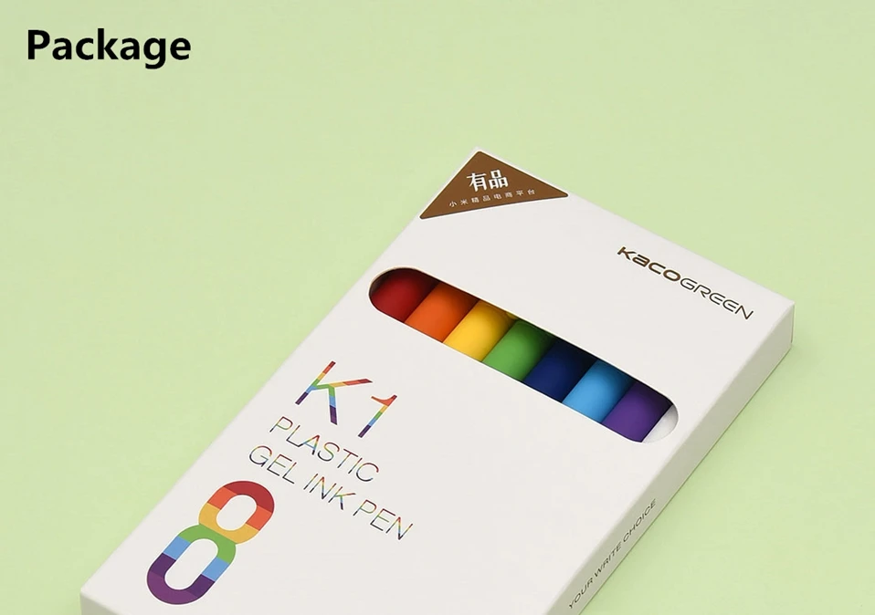 Новые 8 шт./кор. Xiaomi Mijia Youpin Kaco K1 гелевая ручка с черным 0,5 ручка с чернилами стандартных цветов переливаются разными цветами черный пополнения чернил и плавность линий