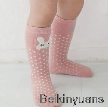 Pink rabbit Модные Носки с рисунком из мультфильма для малышей, нескользящие носки с рисунком животных для новорожденных девочек и мальчиков, хлопковые носки с рисунком лисы и кошки для малышей - Цвет: Pink rabbit