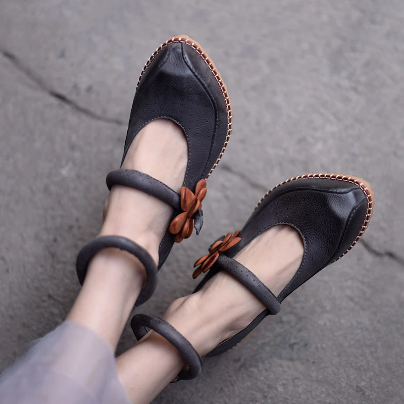 Женские туфли ручной работы Artmu из натуральной воловьей кожи на плоской подошве в