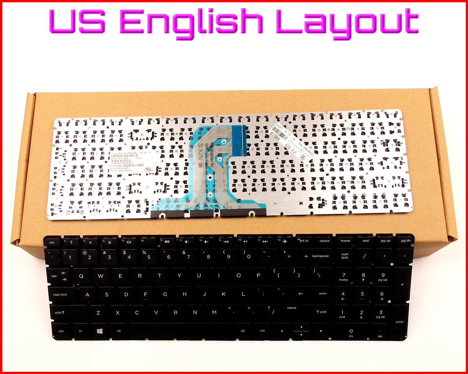 

New Keyboard US English Version for HP Pavilion 15-AC 15-AF 250 G4 255 G4 256 G4 F8Z12PA#ABG SN7145 15.6" Laptop No Frame