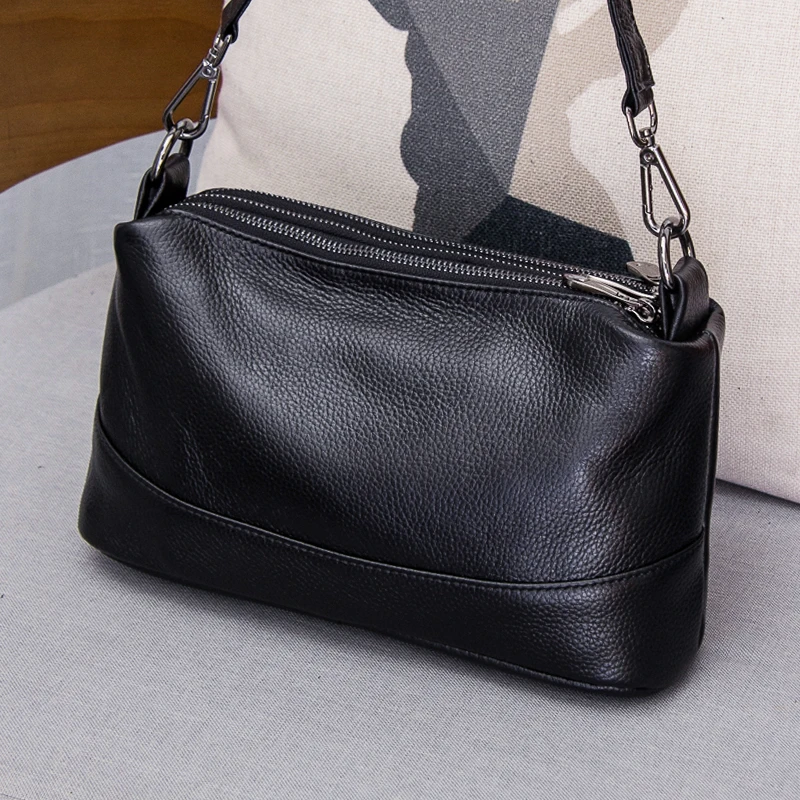 Real genuine leather small messenger bags for women mini crossbody shoulder bag phone purse pocket female handbags sac a main | Багаж и