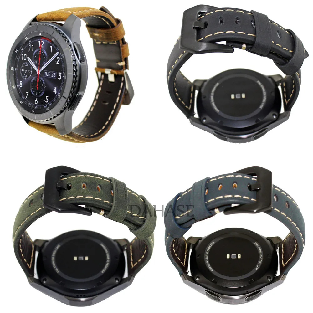 Ремешок сменный из натуральной кожи для Samsung Galaxy Gear S3 R760 R770 22 мм|leather watchband|replacement