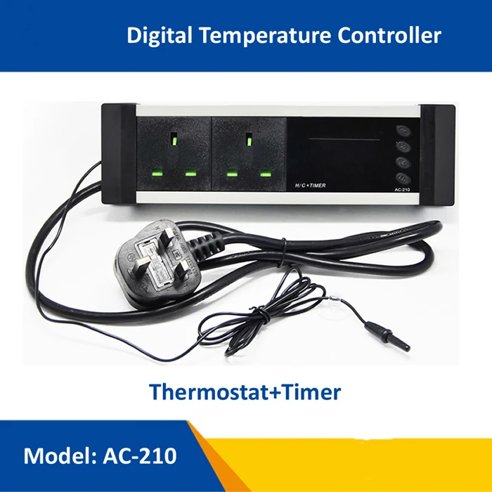 AC-210 0-50C вкл. Выкл. Термостат для рептилий с таймером AU EU UK US розетка датчик регулятор температуры ПЭТ