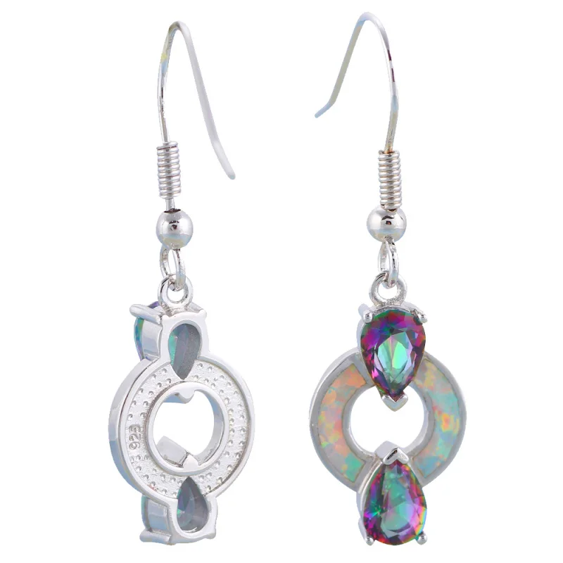 Rolilason таинственный многоцветный Циркон бренд Белый огненный опал Серебро