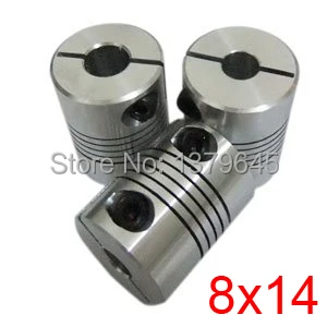 Комплект из 5 штук Соединительный элемент Стяжной муфты 8мм на 14мм Гибкий вал с диаметром 8x14мм Длина 40мм Диаметр 32мм.