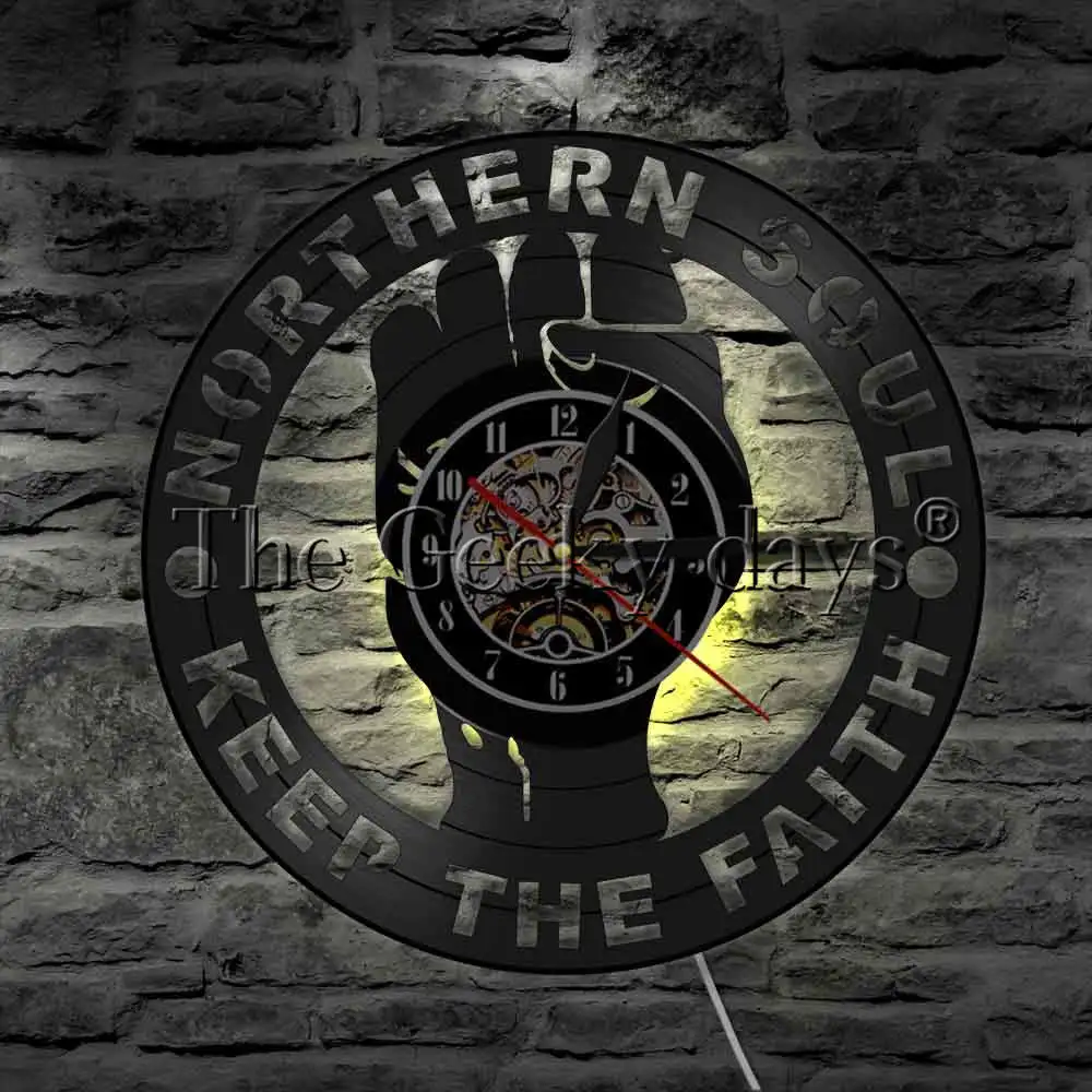 Настенные часы с виниловой пластиной и надписью Keep The Faith | Дом сад