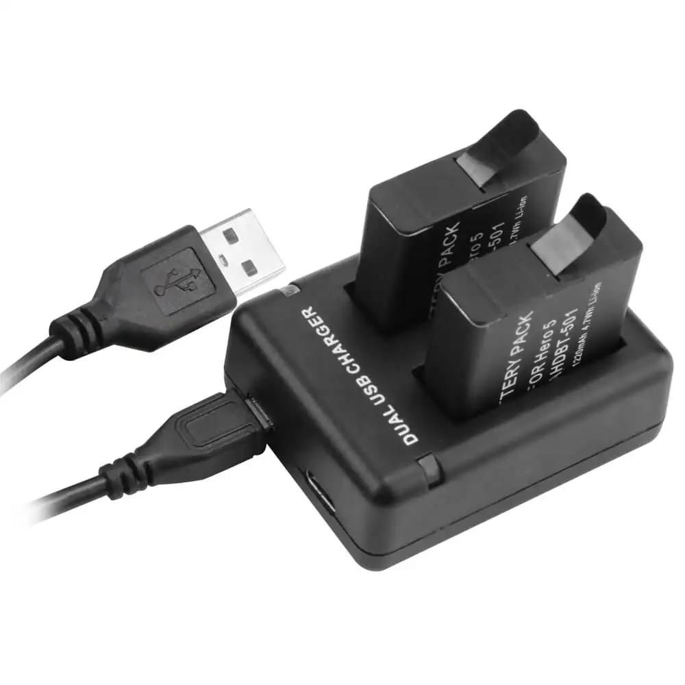 AHDBT-501 зарядное устройство с двумя портами для GoPro Hero 6 5 черная камера usb-кабелем Go