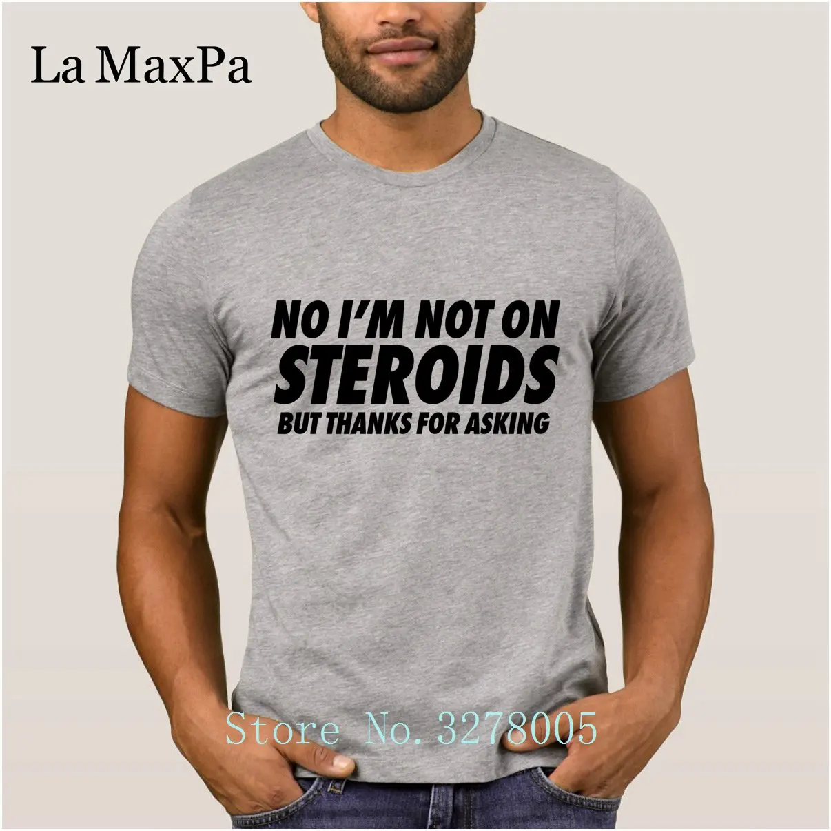 Белая футболка No I Am Not On Steroids но спасибо за вопрос новинка мужские футболки 2018