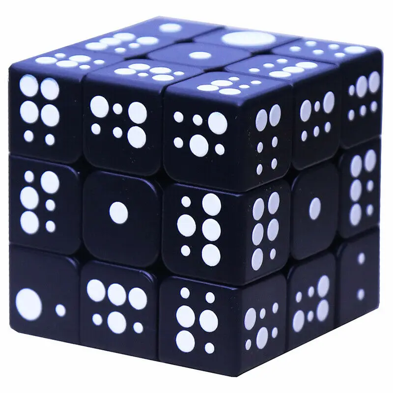 3x3x3 рельефный эффект брейл УФ печать скорость магический куб iq игра Твист Головоломка для слепого зрения Seakness Необычные кубические мозговые Прорезыватели 3х3