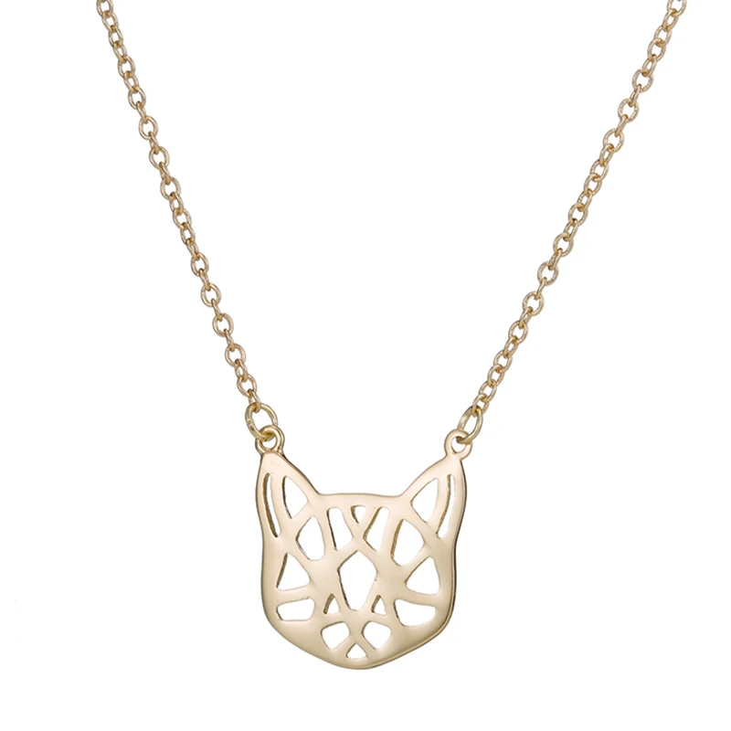 

Yiustar Origami Cat Necklace Delicate Cat Necklace For Women Tiny Hollow Cute Cat Pendant Women Girls Choker Bijoux Femme Gift