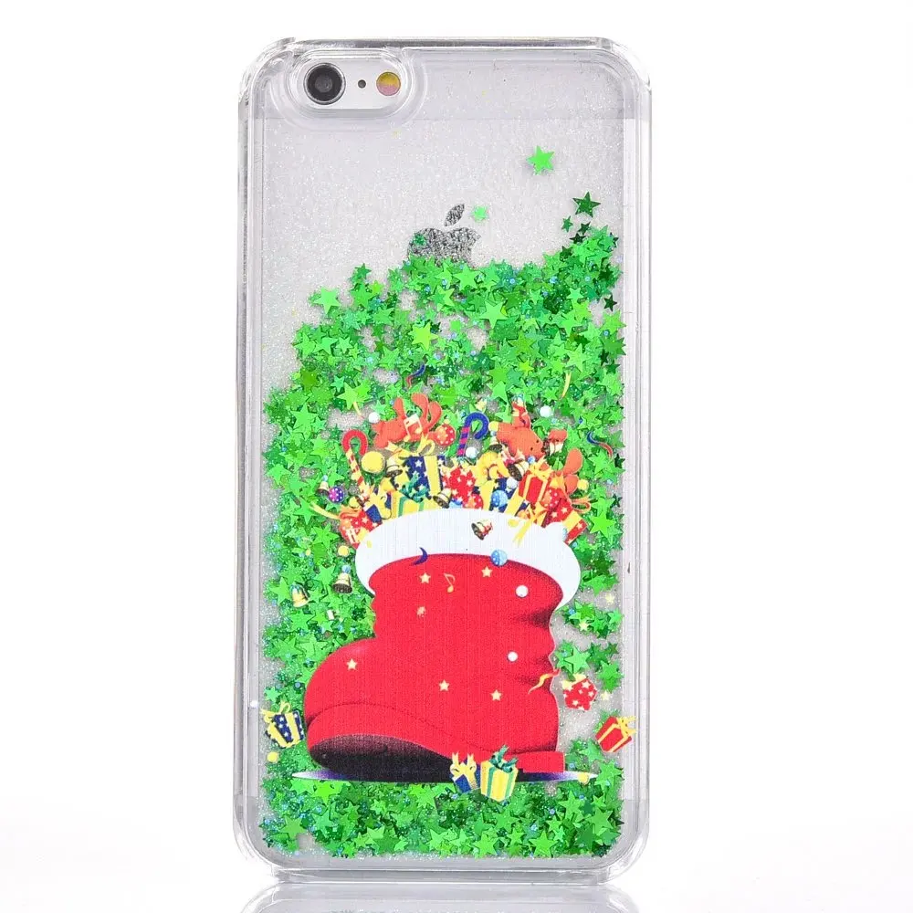 Модные Рождество Санта Клаусом олени дерево роспись Зеленый Блеск Жидкость