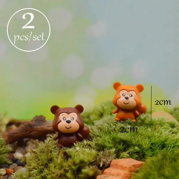 squirrel 2 pcs BAIUFOR миниатюрный Террариум для животных, аксессуары, волшебные садовые фигурки, кукольный дом, Декор, мини-овечка, кролик, олень, лягушка, ежик, свинка - Цвет: squirrel 2 pcs