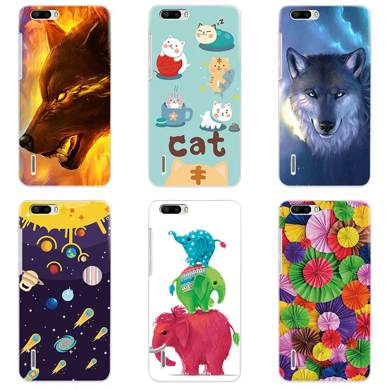 hard Plastic phone case cover For Huawei Honor 6 plus shell Colorful printing design Painted Flower |