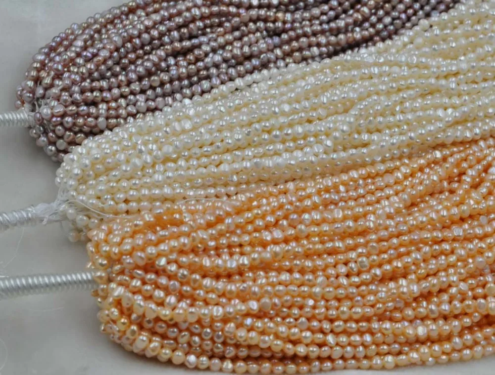 Оптовая продажа 10 жильный белый пресноводный жемчуг барокко 4 5 мм|freshwater pearl|baroque