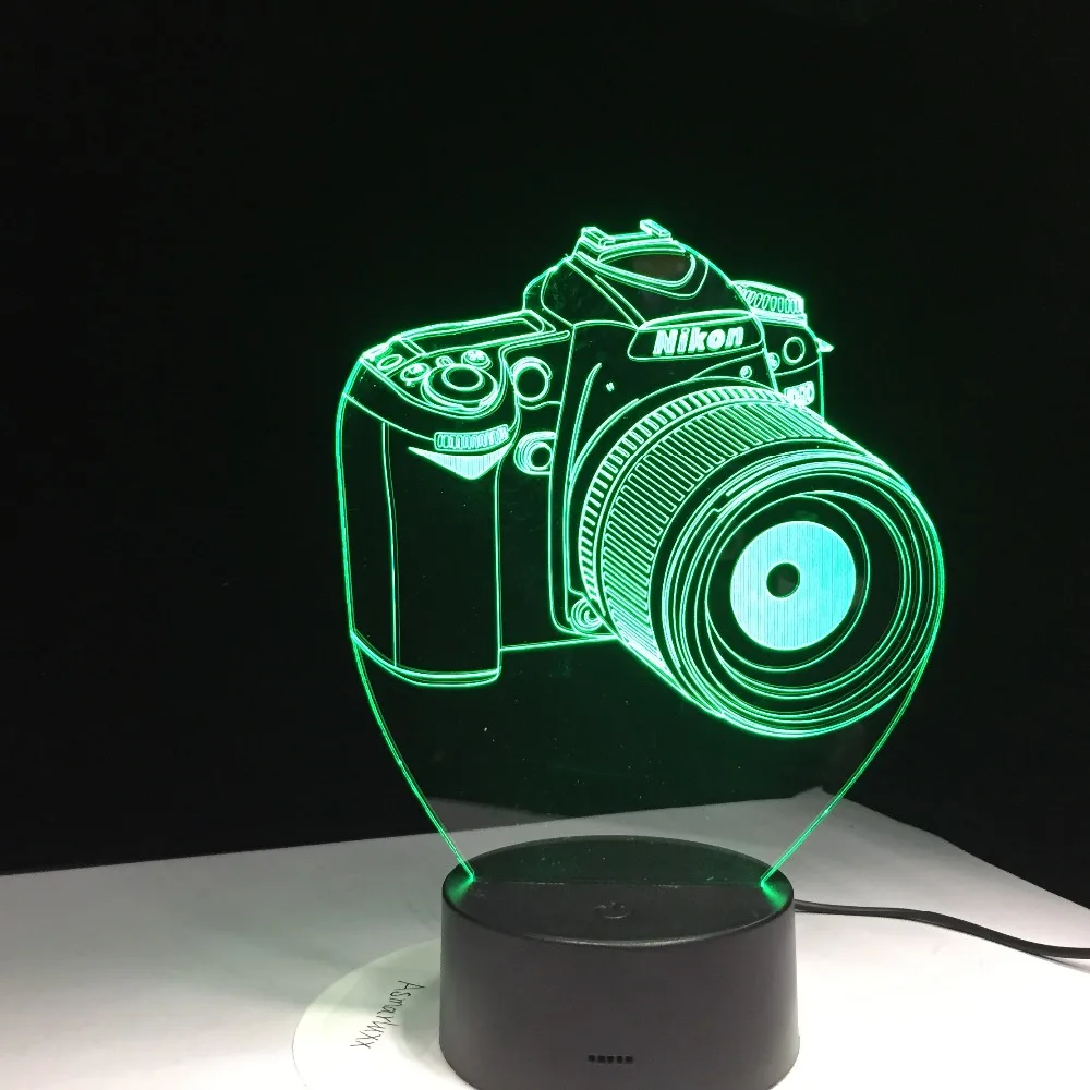 Новинка подарки 3D акриловая развлекательная камера иллюзия светодиодный лампа