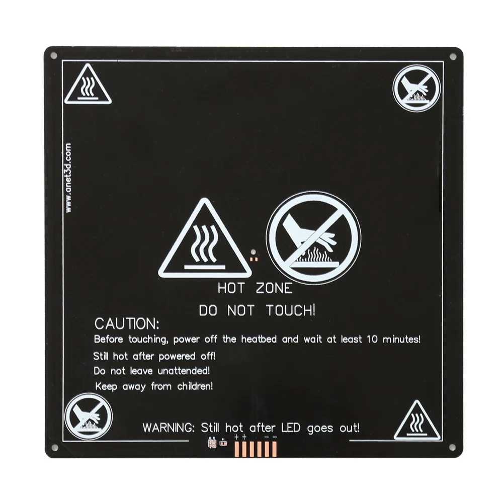 

Anet 220X220X3mm Aluminum MK3 printer hot bed new upgraded version PCBho 3d printer Dual Power 3d printer Support 12V