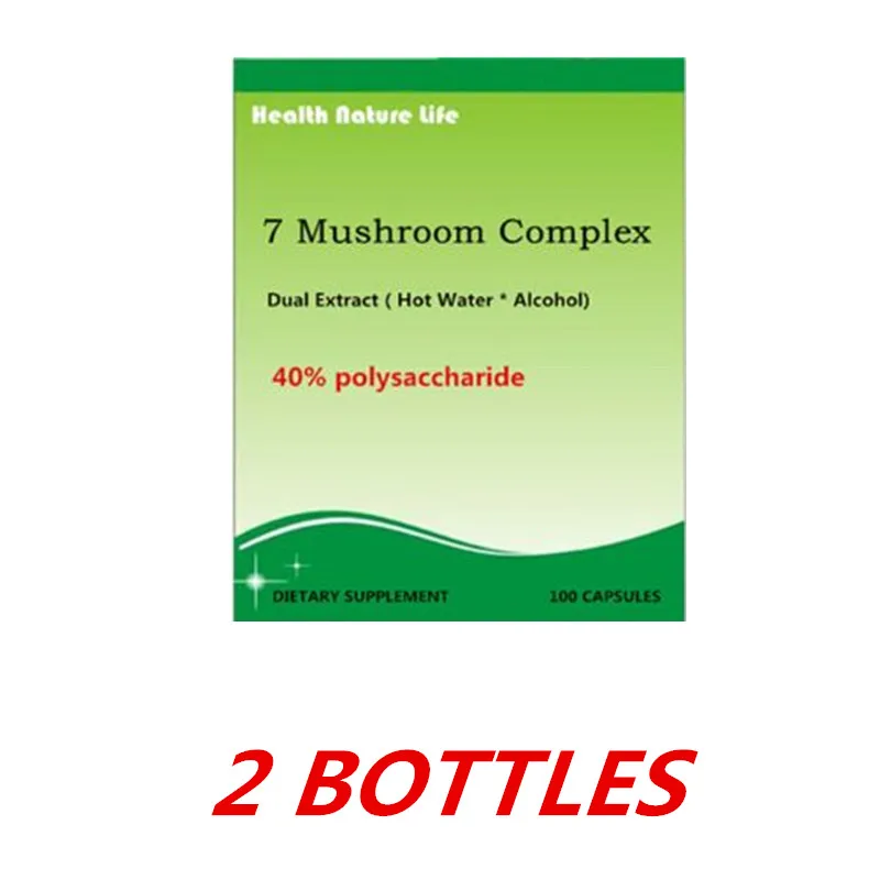 2 bottles Гриб комплекс Чага Cordyceps Reishi Лев грива Maitake турция хвост Shiitake x 100 шт - Цвет: 2 bottles