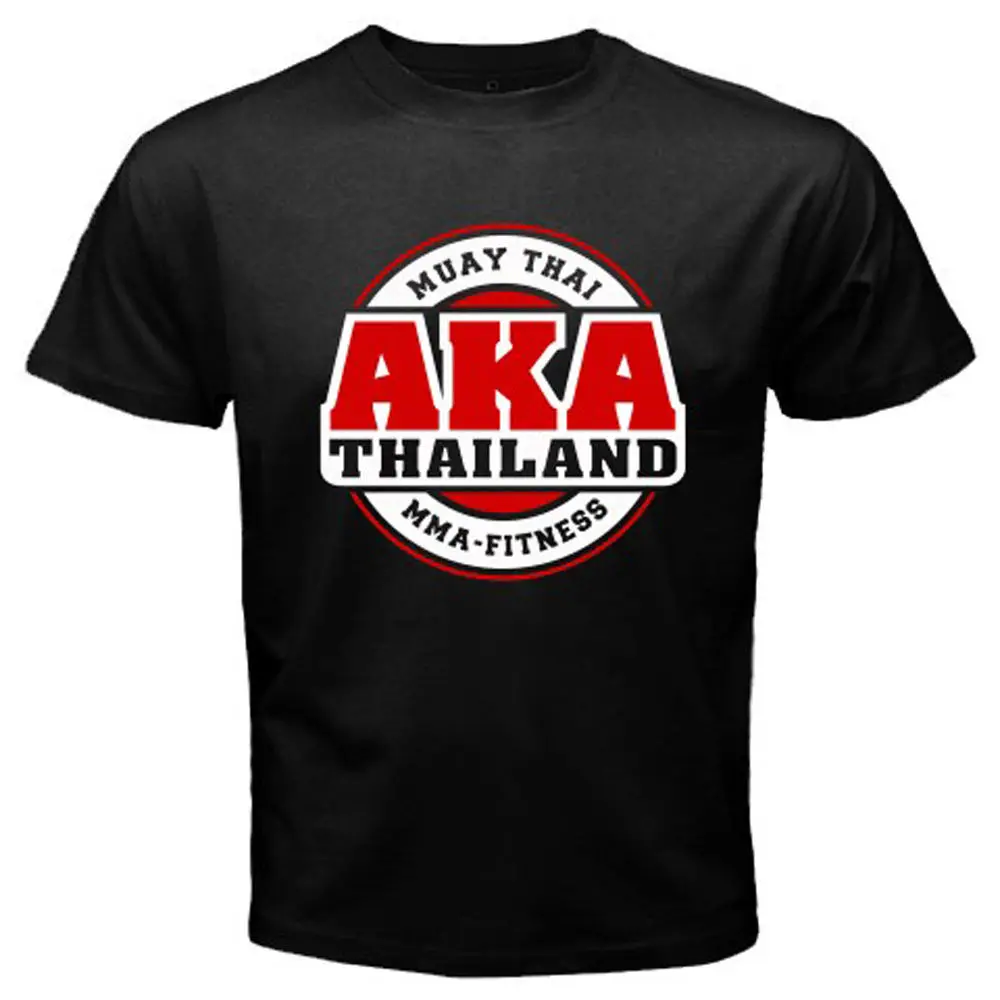 Aka Thailand Gym Logo Muay Thai Mma Kick Boxing Мужская черная футболка лето 2019 топы с короткими
