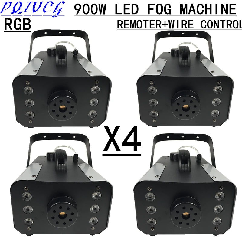 4 шт/цветная (RGB) 900 Вт светодиодный дым-машина дистанционный пульт + управление с