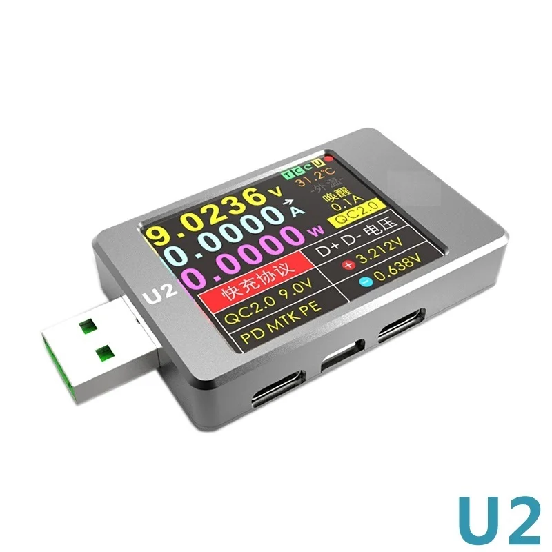 Цветной USB тестер 1 77 дюйма HD diplay Вольтметр постоянного тока QC4 + PD3.0 PPS измеритель