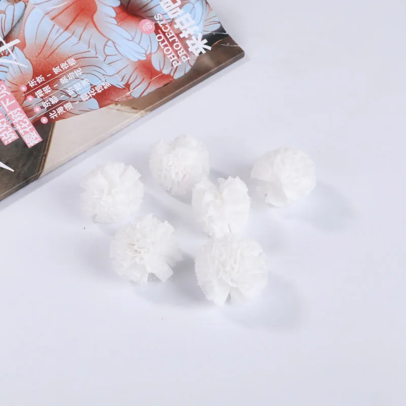 Color 16 White 12 шт./партия, диаметр 25 мм, марлевый помпон конфетного цвета, разноцветные кружевные помпоны, мячи для волос ручной работы, аксессуары для волос - Цвет: Color 16 White