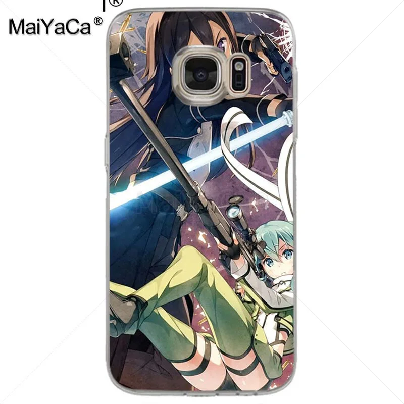 Мягкий ТПУ чехол для телефона MaiYaCa Sword Art Online SAO Anime Manga samsung galaxy s7 s6 edge plus s5 s9 s8 |