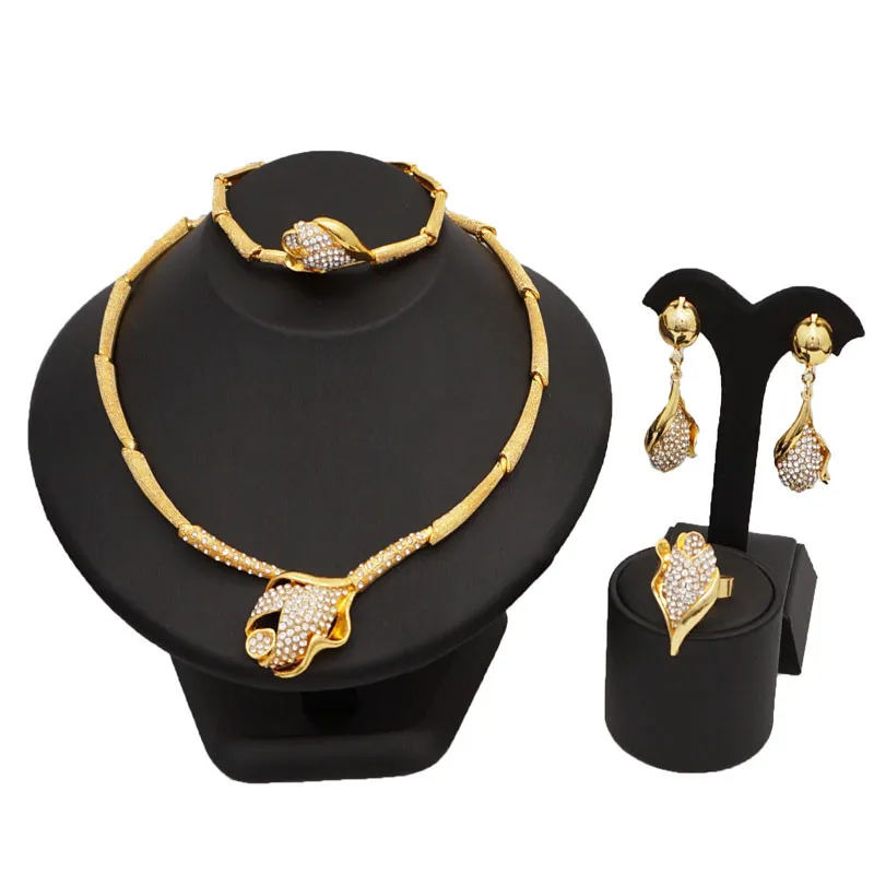 

gold fine jewelry sets women necklace wholesale jewelry set african big jewelry sets