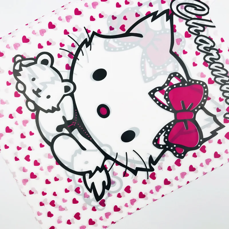 Ярко розовый Love Cat 20x30 см пластиковый подарочный пакет с ручками ювелирные