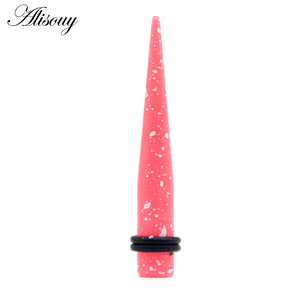 Pink Alisouy 2 шт. панк конус формы Crylic ушной Тапер-растяжка туннельная Вилка расширитель Растяжка пирсинг Тело сережки, украшение для пирсинга расширители - Metal color: Pink