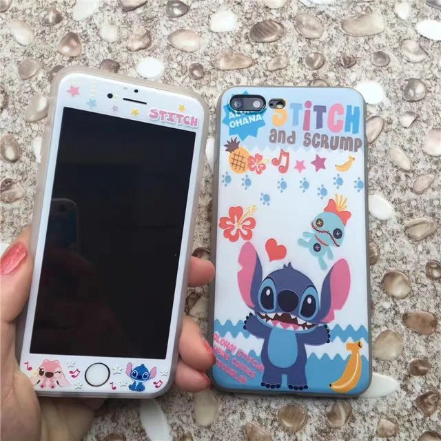 10 Мягкий чехол для телефона из ТПУ+ жесткого ПК для iphone 7 6 6 S 6 Plus 8 plus+ Защитная пленка для экрана 3D закаленное стекло стежка узор - Цвет: 10