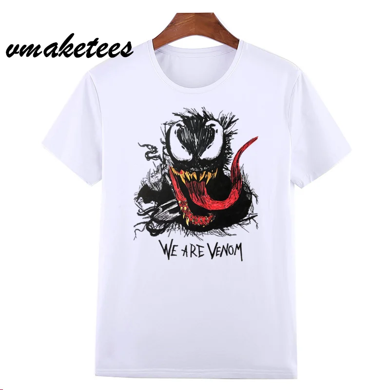 Мужская футболка с круглым вырезом Venom Spiderman Marvel Badass летняя большого размера