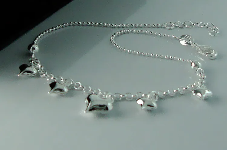 Новая модная подвеска в виде сердца по щиколотку из стерлингового серебра.