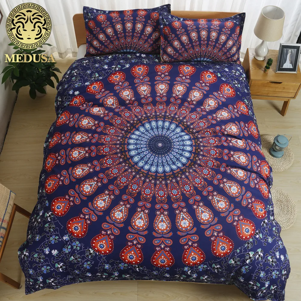 Медуза бохо мандала король королева полный пододеяльник двойной набор хит