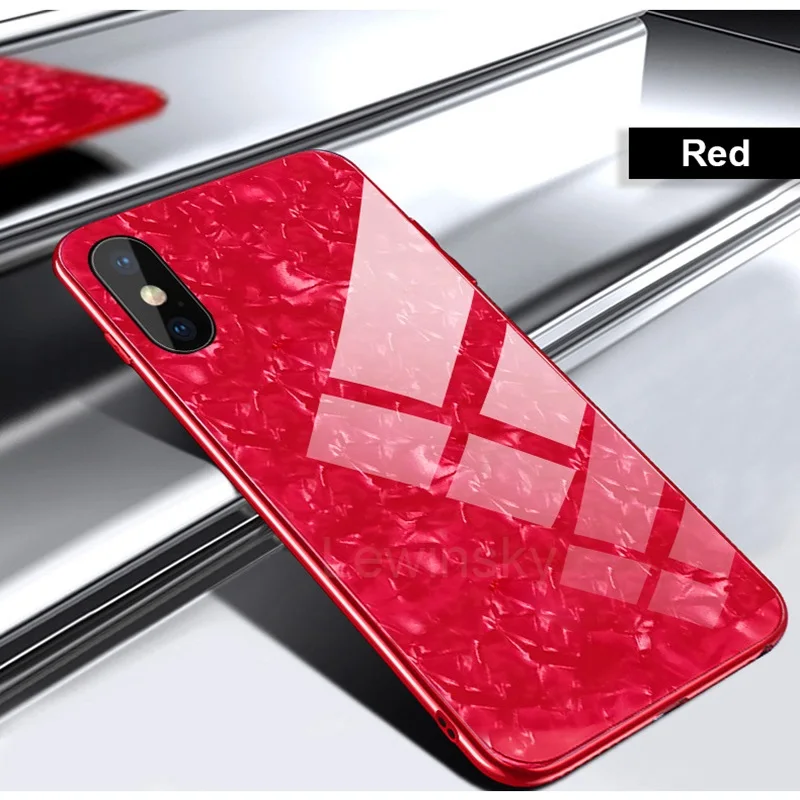 Красный Блестящее стекло ЧЕХОЛ ДЛЯ Vivo V 9 7 5 лет 97 71 69 85 83 81 66 67 75X23 flash Мрамор закаленное Стекло Телефон задняя крышка Fundas бренд - Цвет: Красный