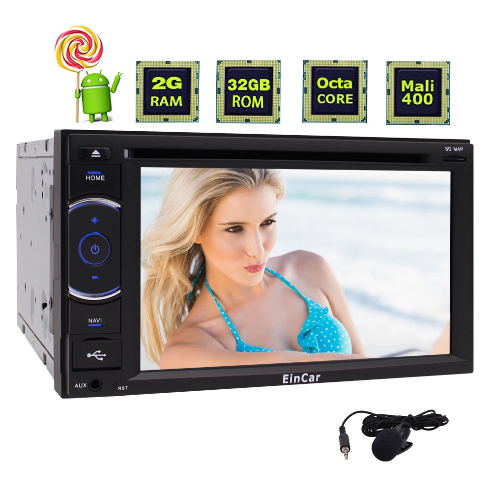 Автомобильный dvd плеер EinCar 6 2 дюймовый сенсорный экран Android 5 1 Восьмиядерный